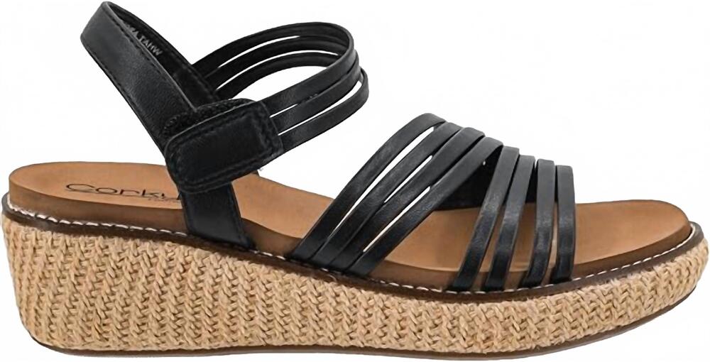 NEW CORKYS FOOTWEAR women's what about now wedge sandal in black